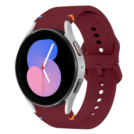 Flat Sewing Design Silicone Watch Band, For Samsung Galaxy Watch 6 40 / 44mm, For Sansung Galaxy Watch 5 Pro Golf Edition, For Samsung Galaxy Watch 5 Golf Edition, For Samsung Galaxy Watch 5 40 / 44mm