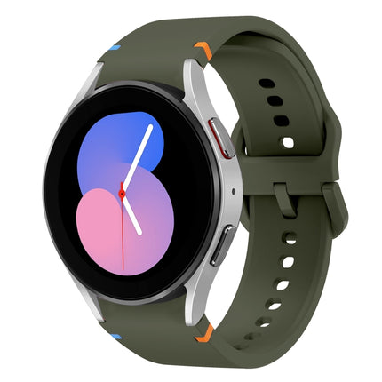 Flat Sewing Design Silicone Watch Band, For Samsung Galaxy Watch 6 40 / 44mm, For Sansung Galaxy Watch 5 Pro Golf Edition, For Samsung Galaxy Watch 5 Golf Edition, For Samsung Galaxy Watch 5 40 / 44mm