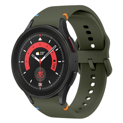 Flat Sewing Design Silicone Watch Band, For Sansung Galaxy Watch5 Pro 45mm, Fou Samsung Galaxy Watch 4 40 / 44mm, For Samsung Galaxy Watch 4 Classic 42 / 46mm - DealBuddy