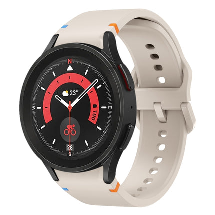 Flat Sewing Design Silicone Watch Band, For Sansung Galaxy Watch5 Pro 45mm, Fou Samsung Galaxy Watch 4 40 / 44mm, For Samsung Galaxy Watch 4 Classic 42 / 46mm - DealBuddy
