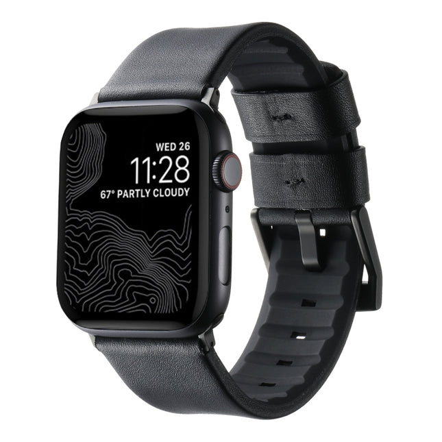 Genuine Leather Hybrid Silicone Watch Band