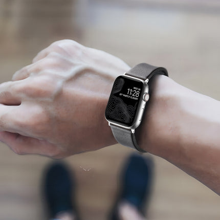 Genuine Leather Hybrid Silicone Watch Band