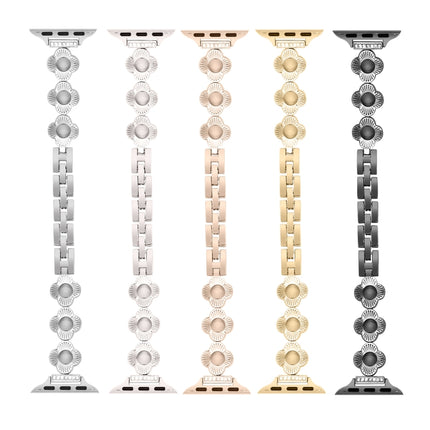 Four Leaf Clover Quick-Release Metal Chain Watch Band