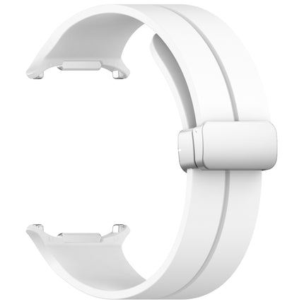 For Samsung Galaxy Watch Ultra 47mm / Ultra 2025 Groove Magnetic Folding Silver Buckle Silicone Watch Band - DealBuddy