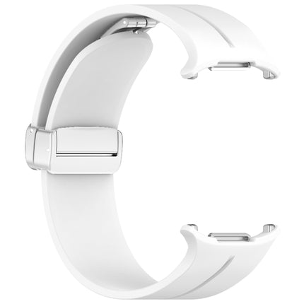 For Samsung Galaxy Watch Ultra 47mm / Ultra 2025 Groove Magnetic Folding Silver Buckle Silicone Watch Band - DealBuddy