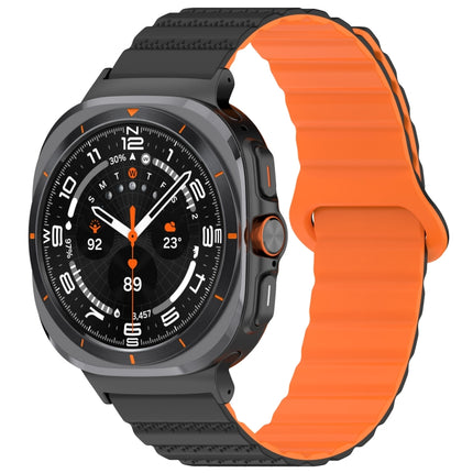 For Samsung Galaxy Watch Ultra 47mm Spot Pattern Two Color Magnetic Silicone Watch Band - DealBuddy