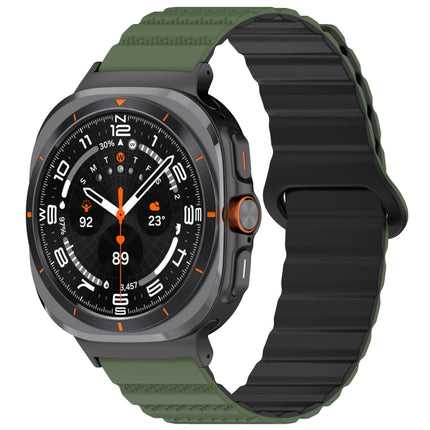 For Samsung Galaxy Watch Ultra 47mm Spot Pattern Two Color Magnetic Silicone Watch Band