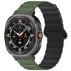 For Samsung Galaxy Watch Ultra 47mm Spot Pattern Two Color Magnetic Silicone Watch Band