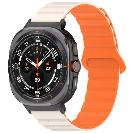 For Samsung Galaxy Watch Ultra 47mm Spot Pattern Two Color Magnetic Silicone Watch Band - DealBuddy