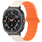 For Samsung Galaxy Watch Ultra 47mm Spot Pattern Two Color Magnetic Silicone Watch Band - DealBuddy