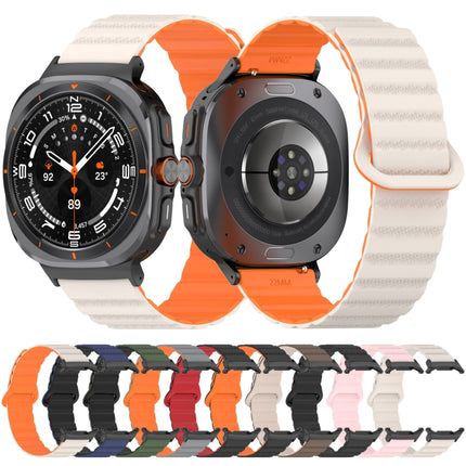 For Samsung Galaxy Watch Ultra 47mm Spot Pattern Two Color Magnetic Silicone Watch Band - DealBuddy