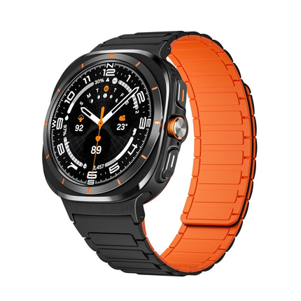 For Samsung Galaxy Watch Ultra 47mm Black Connector I-shaped Magnetic Silicone Watch Band - DealBuddy