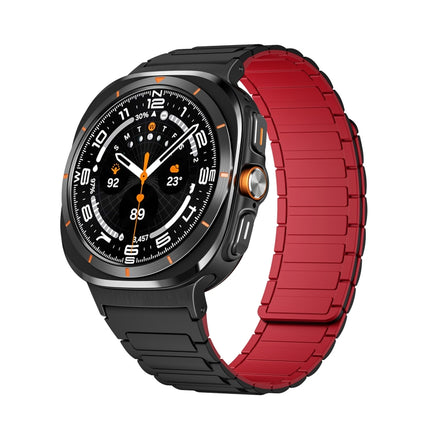 For Samsung Galaxy Watch Ultra 47mm Black Connector I-shaped Magnetic Silicone Watch Band - DealBuddy