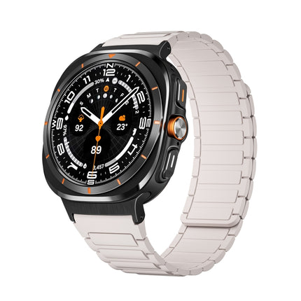 For Samsung Galaxy Watch Ultra 47mm Black Connector I-shaped Magnetic Silicone Watch Band - DealBuddy