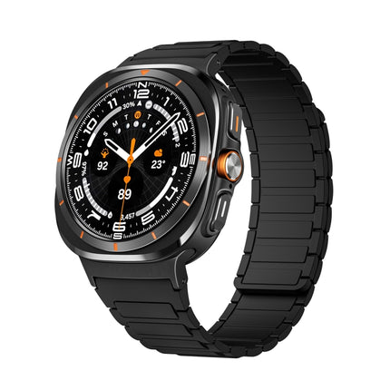 For Samsung Galaxy Watch Ultra 47mm Black Connector I-shaped Magnetic Silicone Watch Band - DealBuddy