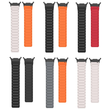 For Samsung Galaxy Watch Ultra 47mm Black Connector I-shaped Magnetic Silicone Watch Band - DealBuddy