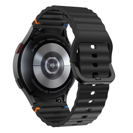 Wave Pattern Stitched Silicone Watch Band, For Samsung Galaxy Watch 7 40 / 44mm, For Samsung Galaxy Watch 6 Classic, For Samsung Galaxy Watch 6 40 / 44mm, For Samsung Galaxy Watch 5 40 / 44mm - DealBuddy