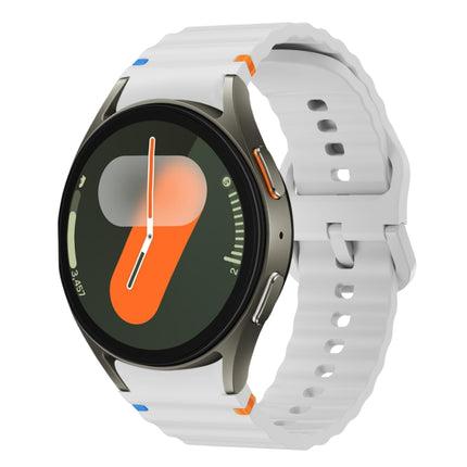 Wave Pattern Stitched Silicone Watch Band, For Samsung Galaxy Watch 7 40 / 44mm, For Samsung Galaxy Watch 6 Classic, For Samsung Galaxy Watch 6 40 / 44mm, For Samsung Galaxy Watch 5 40 / 44mm - DealBuddy