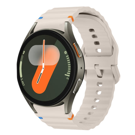 Wave Pattern Stitched Silicone Watch Band, For Samsung Galaxy Watch 7 40 / 44mm, For Samsung Galaxy Watch 6 Classic, For Samsung Galaxy Watch 6 40 / 44mm, For Samsung Galaxy Watch 5 40 / 44mm - DealBuddy