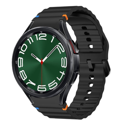 Wave Pattern Stitched Silicone Watch Band, For Samsung Galaxy Watch 7 40 / 44mm, For Samsung Galaxy Watch 6 Classic, For Samsung Galaxy Watch 6 40 / 44mm, For Samsung Galaxy Watch 5 40 / 44mm - DealBuddy