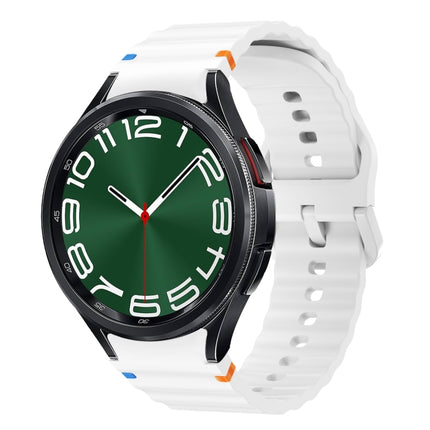 Wave Pattern Stitched Silicone Watch Band, For Samsung Galaxy Watch 7 40 / 44mm, For Samsung Galaxy Watch 6 Classic, For Samsung Galaxy Watch 6 40 / 44mm, For Samsung Galaxy Watch 5 40 / 44mm - DealBuddy