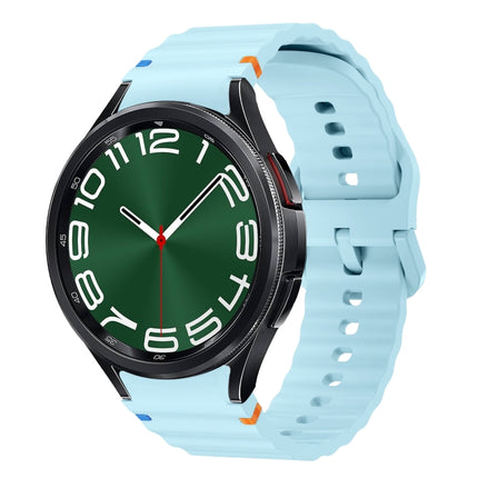 Wave Pattern Stitched Silicone Watch Band, For Samsung Galaxy Watch 7 40 / 44mm, For Samsung Galaxy Watch 6 Classic, For Samsung Galaxy Watch 6 40 / 44mm, For Samsung Galaxy Watch 5 40 / 44mm - DealBuddy