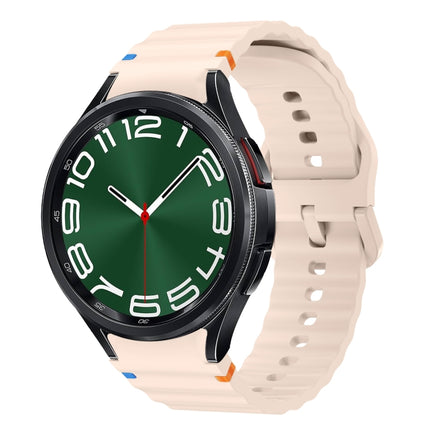 Wave Pattern Stitched Silicone Watch Band, For Samsung Galaxy Watch 7 40 / 44mm, For Samsung Galaxy Watch 6 Classic, For Samsung Galaxy Watch 6 40 / 44mm, For Samsung Galaxy Watch 5 40 / 44mm - DealBuddy