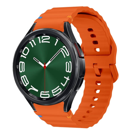 Wave Pattern Stitched Silicone Watch Band, For Samsung Galaxy Watch 7 40 / 44mm, For Samsung Galaxy Watch 6 Classic, For Samsung Galaxy Watch 6 40 / 44mm, For Samsung Galaxy Watch 5 40 / 44mm - DealBuddy
