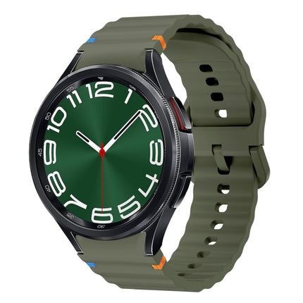 Wave Pattern Stitched Silicone Watch Band, For Samsung Galaxy Watch 7 40 / 44mm, For Samsung Galaxy Watch 6 Classic, For Samsung Galaxy Watch 6 40 / 44mm, For Samsung Galaxy Watch 5 40 / 44mm - DealBuddy