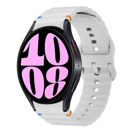 Wave Pattern Stitched Silicone Watch Band, For Samsung Galaxy Watch 7 40 / 44mm, For Samsung Galaxy Watch 6 Classic, For Samsung Galaxy Watch 6 40 / 44mm, For Samsung Galaxy Watch 5 40 / 44mm - DealBuddy