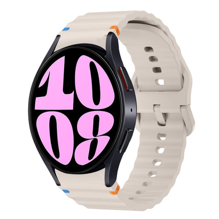 Wave Pattern Stitched Silicone Watch Band, For Samsung Galaxy Watch 7 40 / 44mm, For Samsung Galaxy Watch 6 Classic, For Samsung Galaxy Watch 6 40 / 44mm, For Samsung Galaxy Watch 5 40 / 44mm - DealBuddy