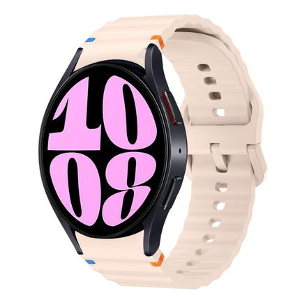 Wave Pattern Stitched Silicone Watch Band, For Samsung Galaxy Watch 7 40 / 44mm, For Samsung Galaxy Watch 6 Classic, For Samsung Galaxy Watch 6 40 / 44mm, For Samsung Galaxy Watch 5 40 / 44mm - DealBuddy