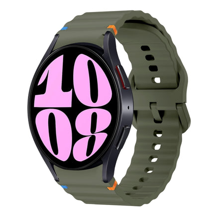 Wave Pattern Stitched Silicone Watch Band, For Samsung Galaxy Watch 7 40 / 44mm, For Samsung Galaxy Watch 6 Classic, For Samsung Galaxy Watch 6 40 / 44mm, For Samsung Galaxy Watch 5 40 / 44mm - DealBuddy