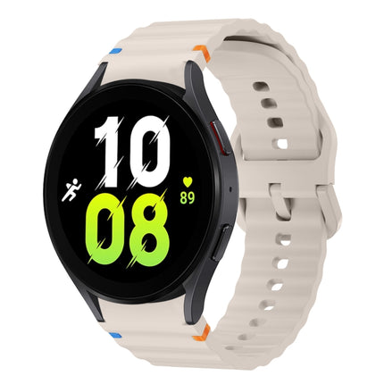 Wave Pattern Stitched Silicone Watch Band, For Samsung Galaxy Watch 7 40 / 44mm, For Samsung Galaxy Watch 6 Classic, For Samsung Galaxy Watch 6 40 / 44mm, For Samsung Galaxy Watch 5 40 / 44mm - DealBuddy