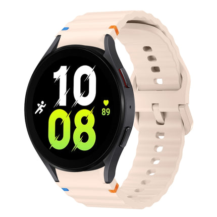Wave Pattern Stitched Silicone Watch Band, For Samsung Galaxy Watch 7 40 / 44mm, For Samsung Galaxy Watch 6 Classic, For Samsung Galaxy Watch 6 40 / 44mm, For Samsung Galaxy Watch 5 40 / 44mm - DealBuddy