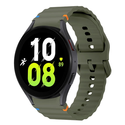 Wave Pattern Stitched Silicone Watch Band, For Samsung Galaxy Watch 7 40 / 44mm, For Samsung Galaxy Watch 6 Classic, For Samsung Galaxy Watch 6 40 / 44mm, For Samsung Galaxy Watch 5 40 / 44mm - DealBuddy