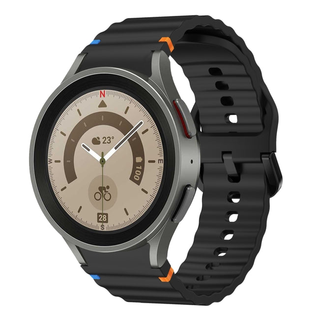 Wave Pattern Stitched Silicone Watch Band