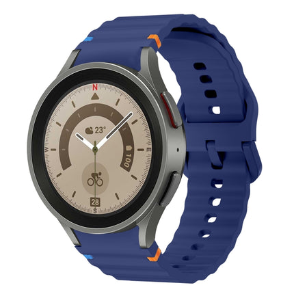 Wave Pattern Stitched Silicone Watch Band