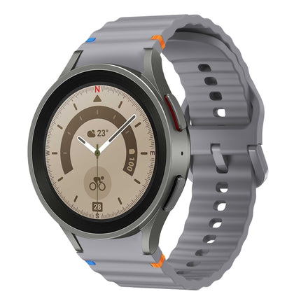 Wave Pattern Stitched Silicone Watch Band