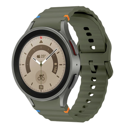 Wave Pattern Stitched Silicone Watch Band