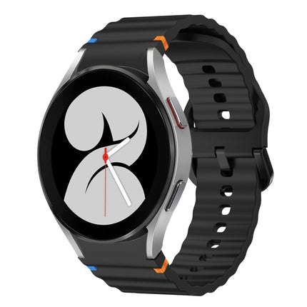 Wave Pattern Stitched Silicone Watch Band
