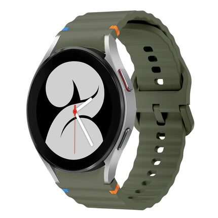 Wave Pattern Stitched Silicone Watch Band