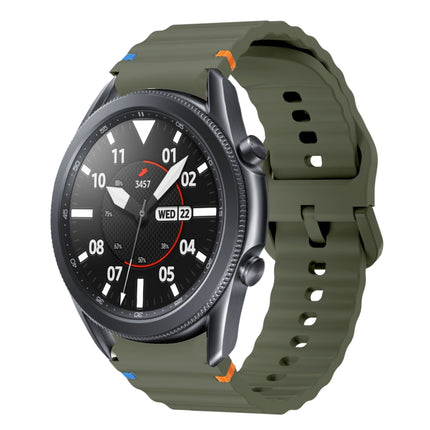Wave Pattern Stitched Silicone Watch Band