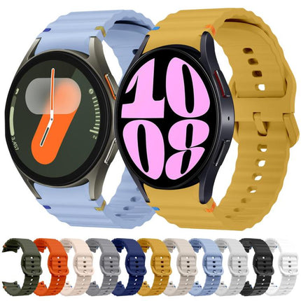 Wave Pattern Stitched Silicone Watch Band, For Samsung Galaxy Watch 7 40 / 44mm, For Samsung Galaxy Watch 6 Classic, For Samsung Galaxy Watch 6 40 / 44mm, For Samsung Galaxy Watch 5 40 / 44mm - DealBuddy