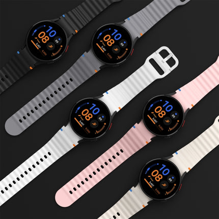 Wave Pattern Stitched Silicone Watch Band, For Samsung Galaxy Watch 7 40 / 44mm, For Samsung Galaxy Watch 6 Classic, For Samsung Galaxy Watch 6 40 / 44mm, For Samsung Galaxy Watch 5 40 / 44mm - DealBuddy