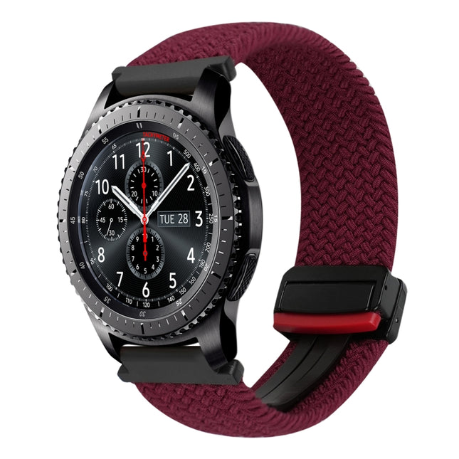 22mm Magnetic Buckle Braided Watch Band, For Samsung Galaxy Gear S3 Frontier, For Samsung Galaxy Watch 3 45mm