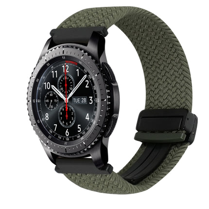 22mm Magnetic Buckle Braided Watch Band, For Samsung Galaxy Gear S3 Frontier, For Samsung Galaxy Watch 3 45mm