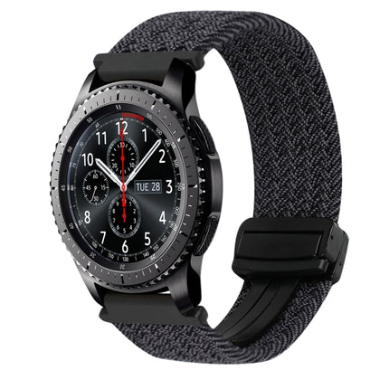 22mm Magnetic Buckle Braided Watch Band, For Samsung Galaxy Gear S3 Frontier, For Samsung Galaxy Watch 3 45mm