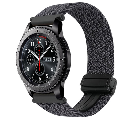 22mm Magnetic Buckle Braided Watch Band, For Samsung Galaxy Gear S3 Frontier, For Samsung Galaxy Watch 3 45mm