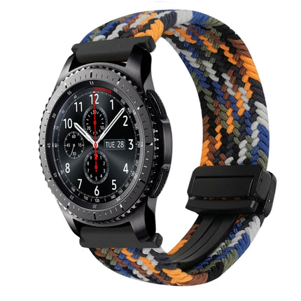 22mm Magnetic Buckle Braided Watch Band, For Samsung Galaxy Gear S3 Frontier, For Samsung Galaxy Watch 3 45mm